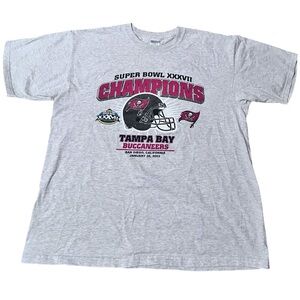 Vintage Y2K Tampa Bay Buccaneers Super Bowl XXXVII Champions Gray Tee‎ XL 2003